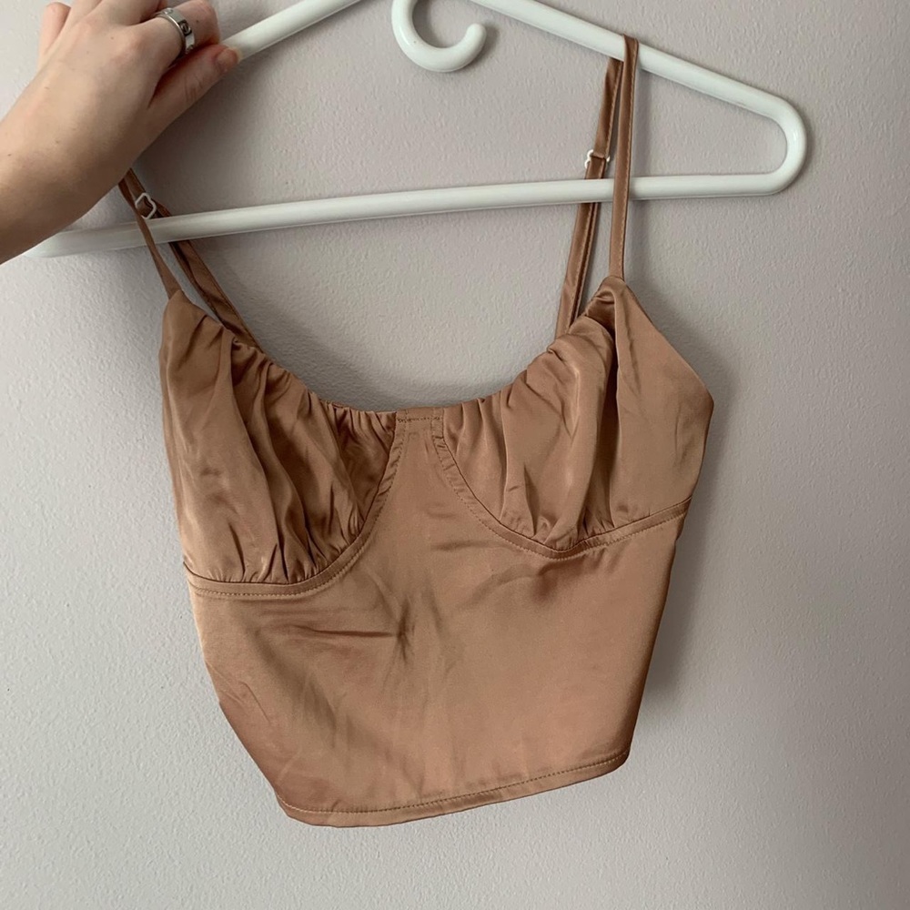 Shein silk bustier top